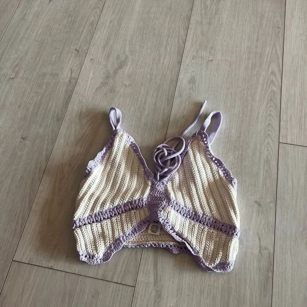 PINK VS Crochet butterfly top size s